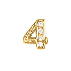Floating Charm - Number 4 | Gold | Number Charm| Numerical Floating Charm | Totem Lockets | Floating Charm Lockets